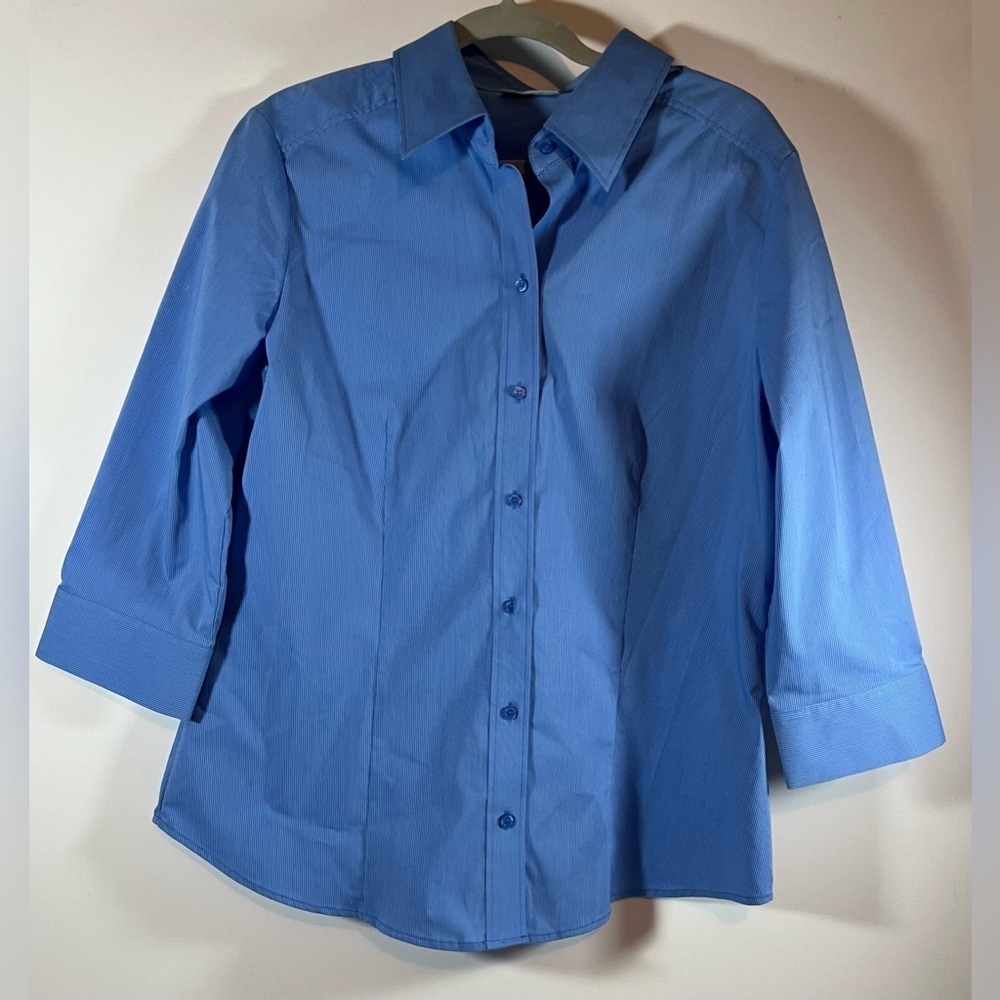 Women’s New York & Co Stretch Periwinkle Blue Button Front